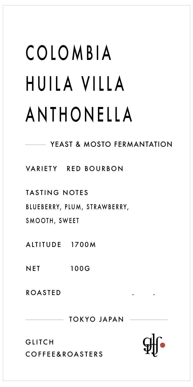 【NEW】Colombia Huila Villa Anthonella