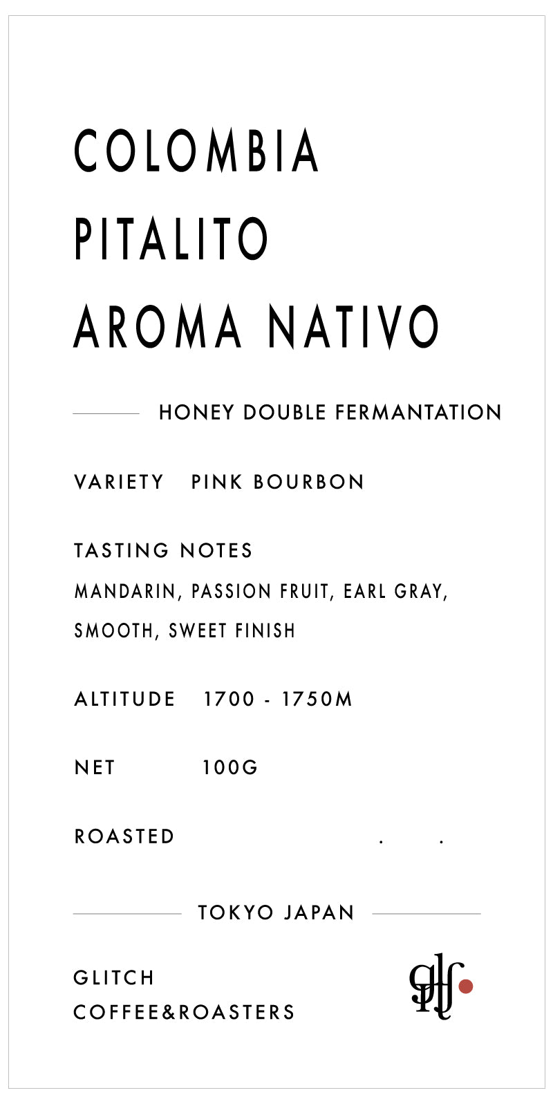 【NEW】Colombia Pitalito Aroma Nativo