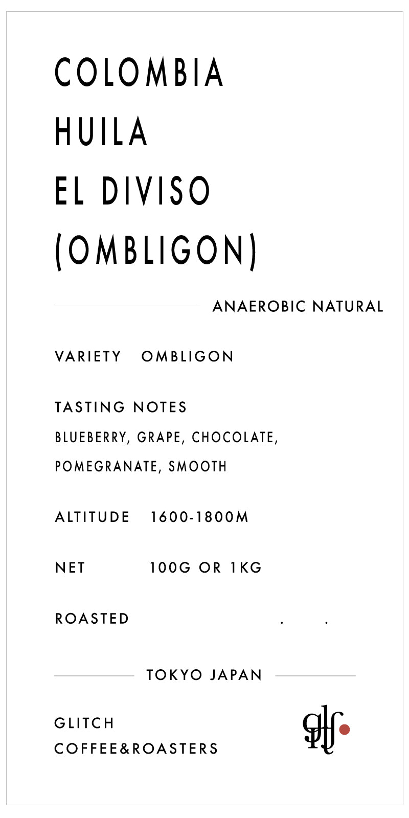 【NEW】Colombia Huila El Diviso "Ombligon"