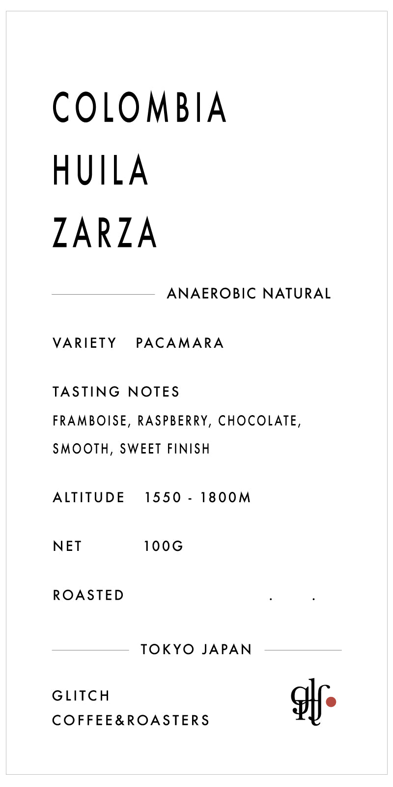 【NEW】Colombia Huila Zarza
