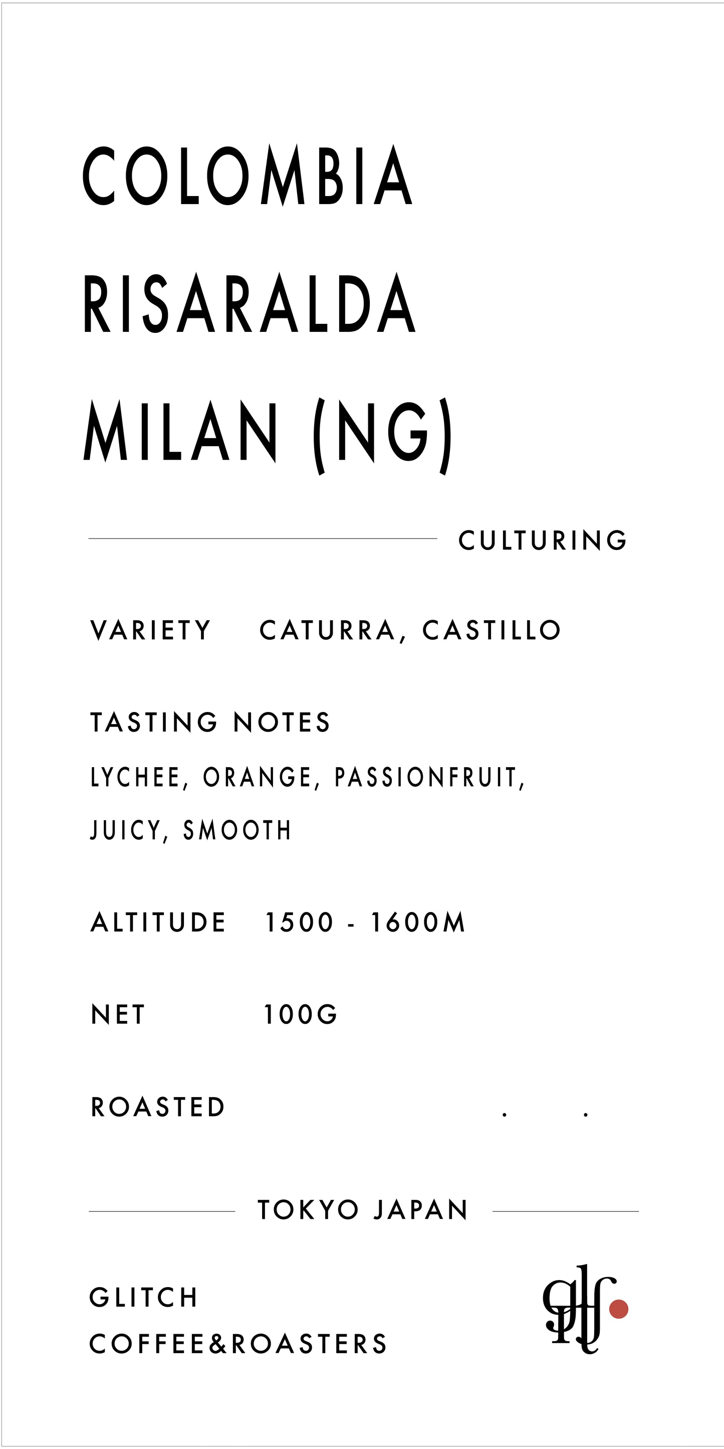 [NEW] Colombia Risaralda Milan "NG"