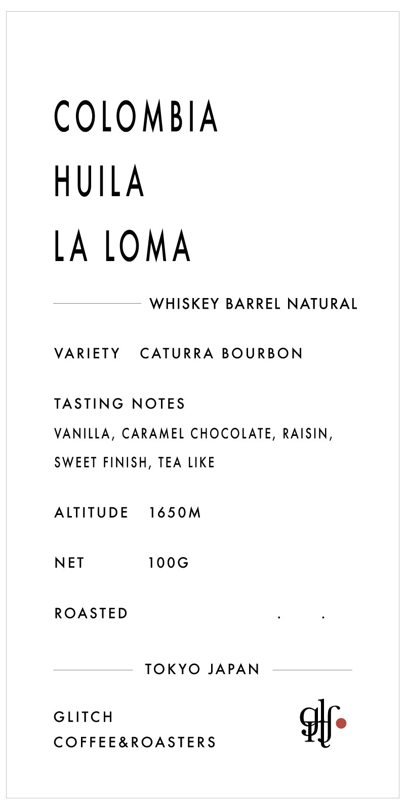 [New] Colombia La Loma Whiskey Barrel Natural